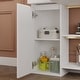 preview thumbnail 18 of 18, Modern White Manicure Table with Built-in Nail Dust Collector and Storage Drawers, Tempered Glass Shelf