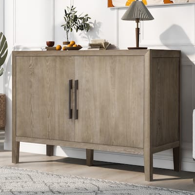 Retro Wooden Buffet Storage Cabinet Entrance Cabinet for Hallway Living Room, 2 Doors Sideboard with Adjustable Shelf