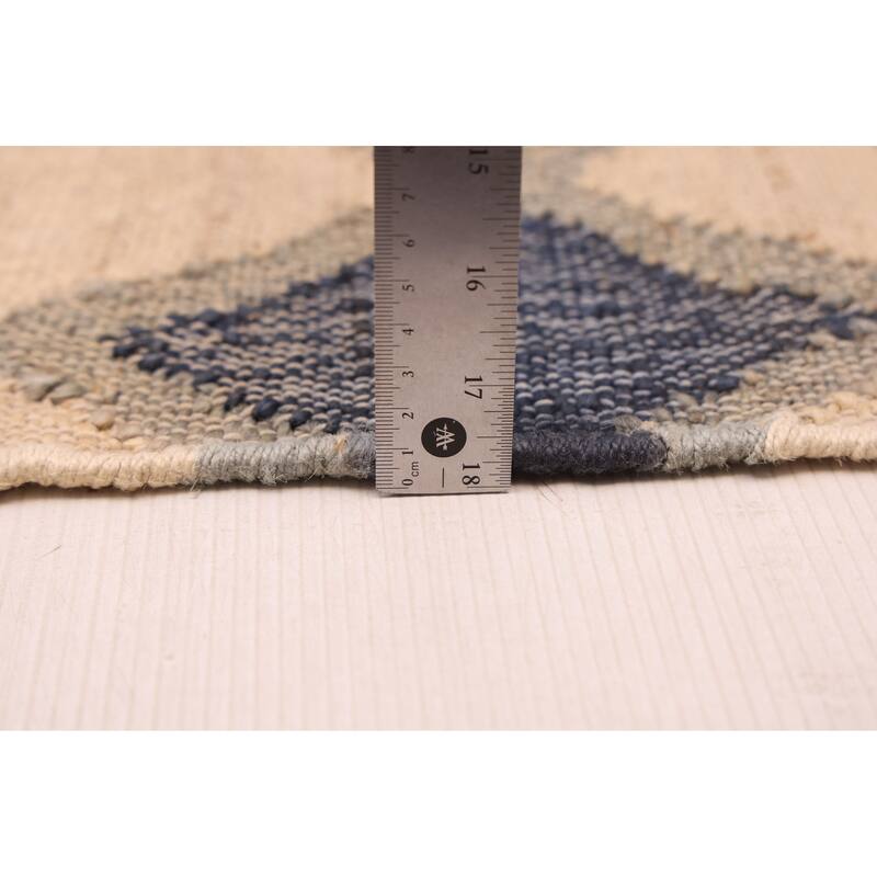 ECARPETGALLERY Flat-Weave Palas Denizli Cream Jute Kilim - 5'4 x 7'4