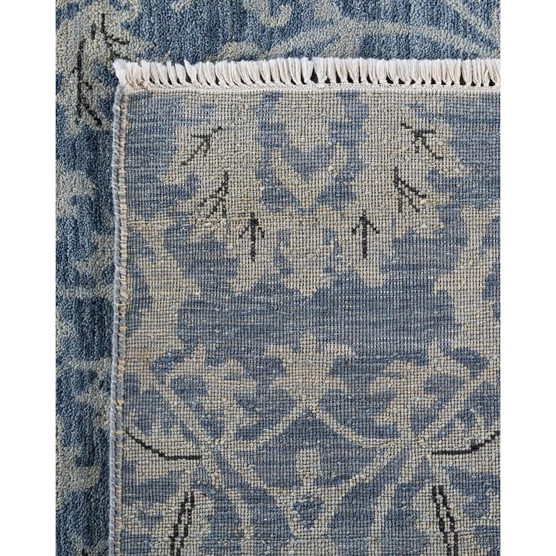 Ikat One-of-a-Kind Hand-Knotted Area Rug - Gray, 9' 1" x 11' 10" - 9' 1" x 11' 10"