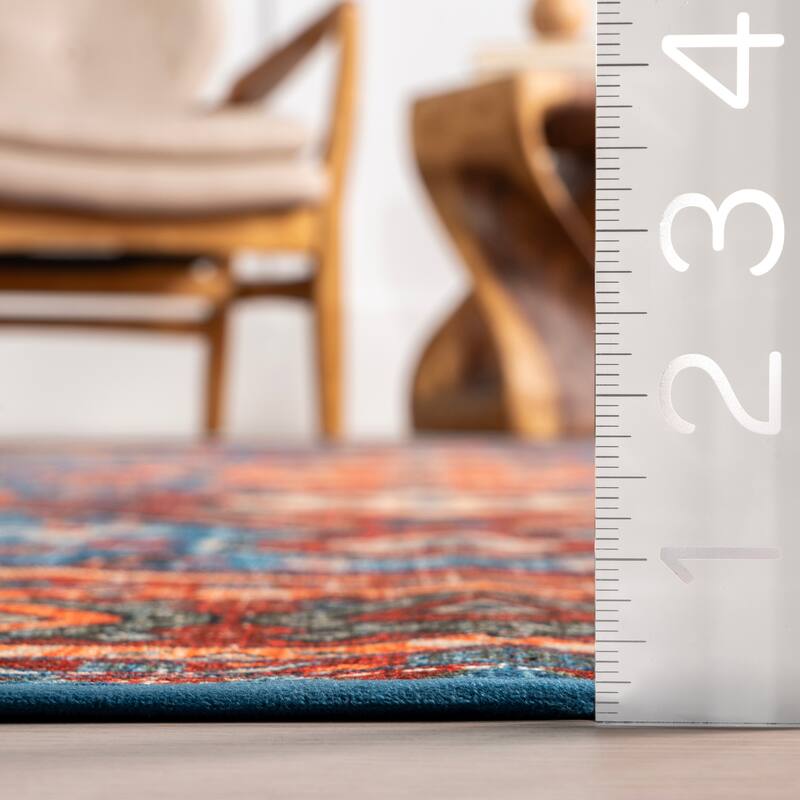 Nuloom Idell SpinClean Persian Medallion Machine Washable Area Rug