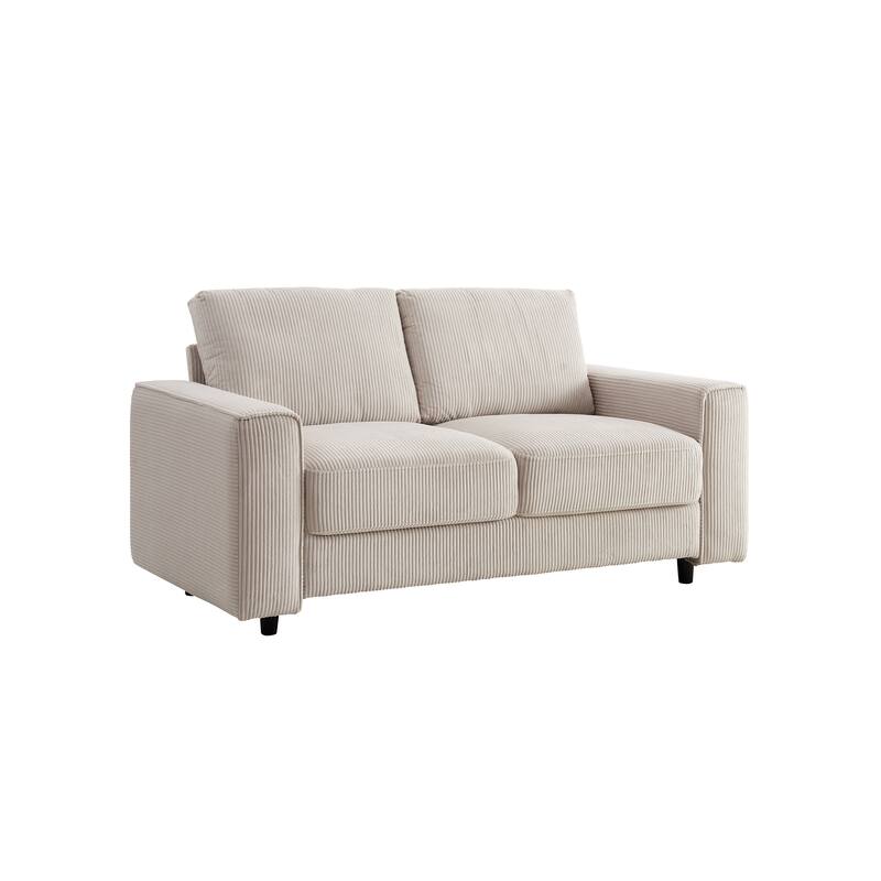 Modern Contemporary Upholstered Corduroy Plush Tufted Loveseat