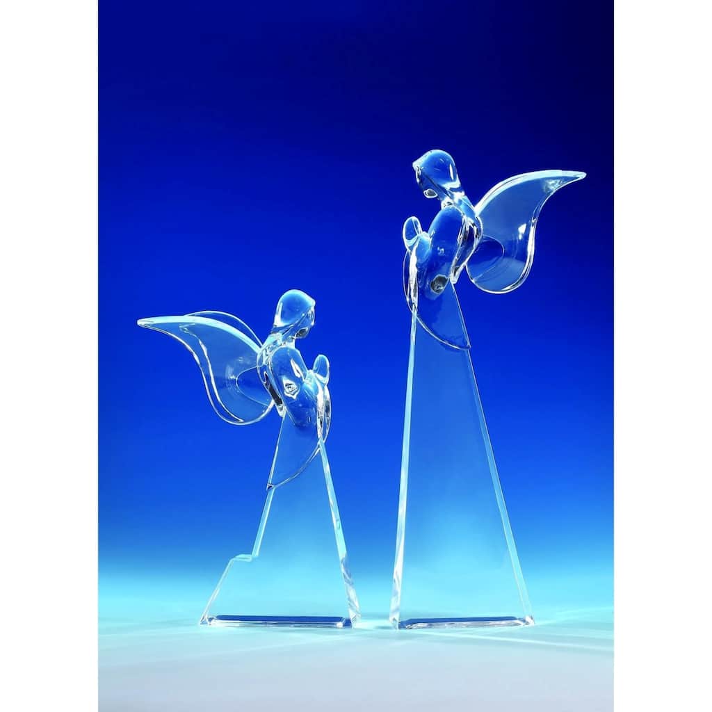 4 Clear Icy Crystal Religious Christmas Butterfly Angel Figurines 7.5"