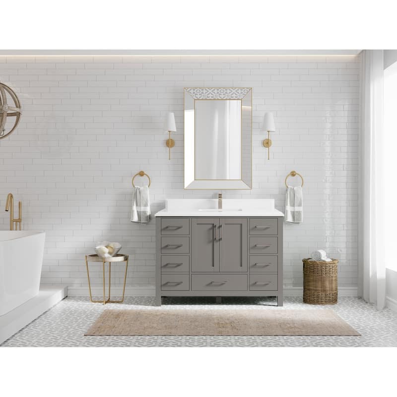 Willow Collection 48 in. W x 22 in. D Malibu Single Sink Bathroom Vanity with Countertop