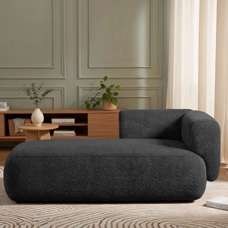 Upholstered Chaise Lounge, Quick assembly and maintenance - Black