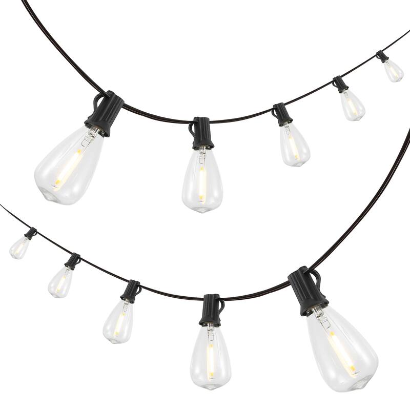 JONATHAN Y 10 ft C7 String Lights - 10-Light, Indoor/Outdoor - 10-Light - Jet Black