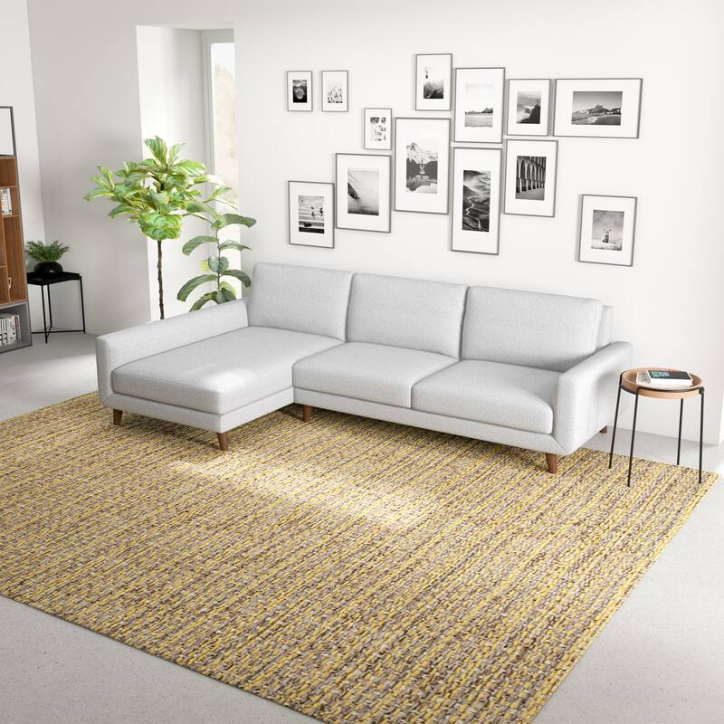 Bellisa Mid Century Modern Living Room Fabric Corner Sectional Couch