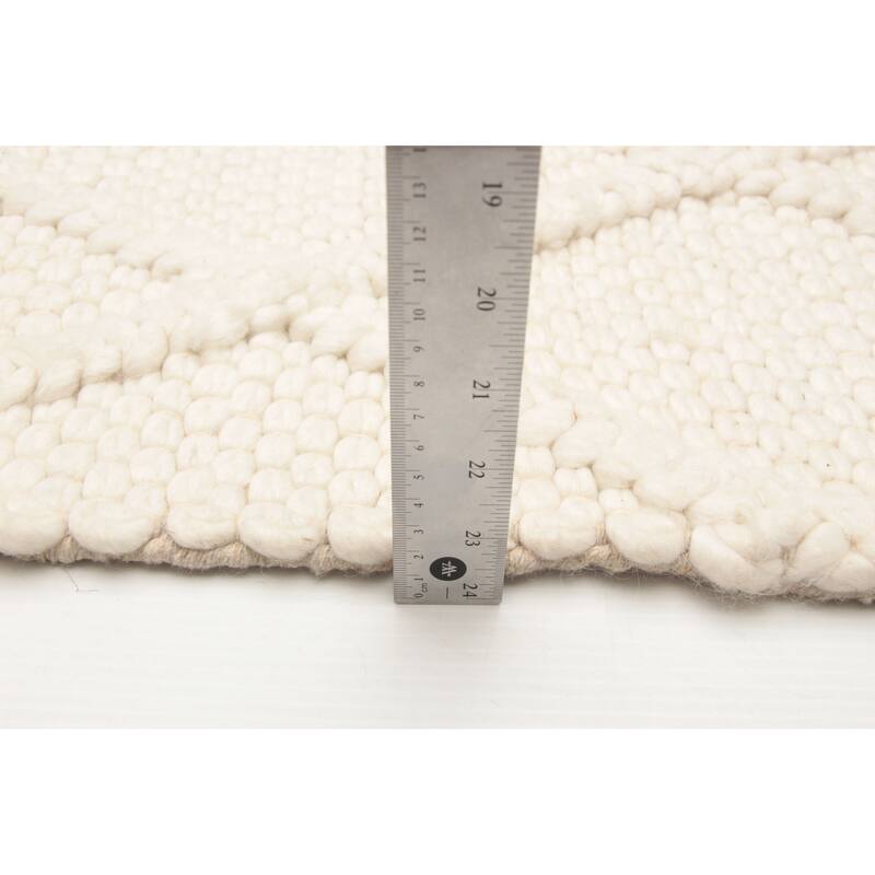 ECARPETGALLERY Braid weave Sienna Cream Wool Rug - 6'1 x 8'8