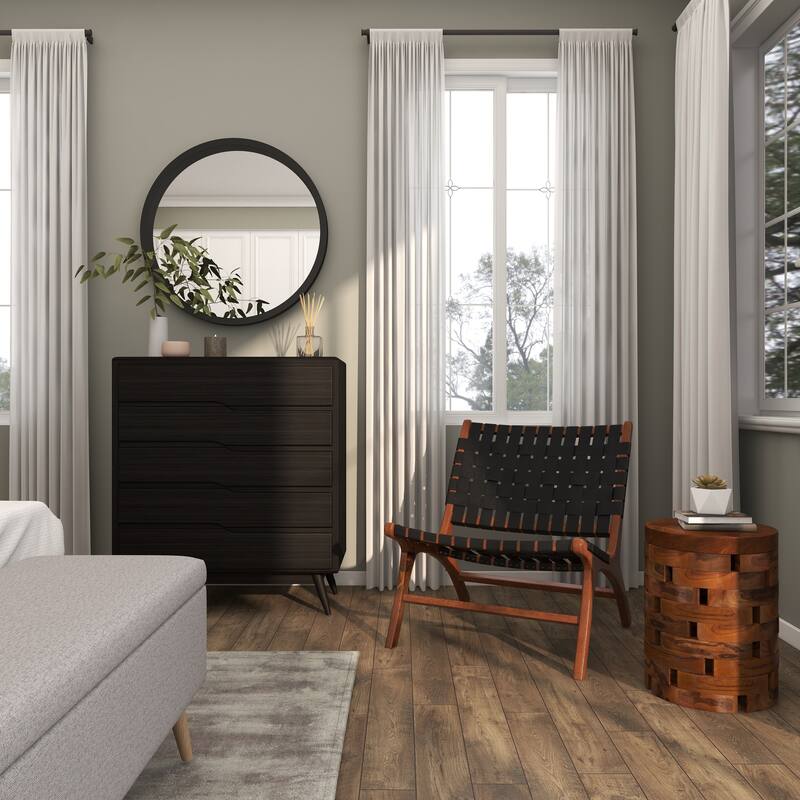 Teak Wood Handmade Live Edge Accent Table with Brick Inspired Design - Light Brown, Brown