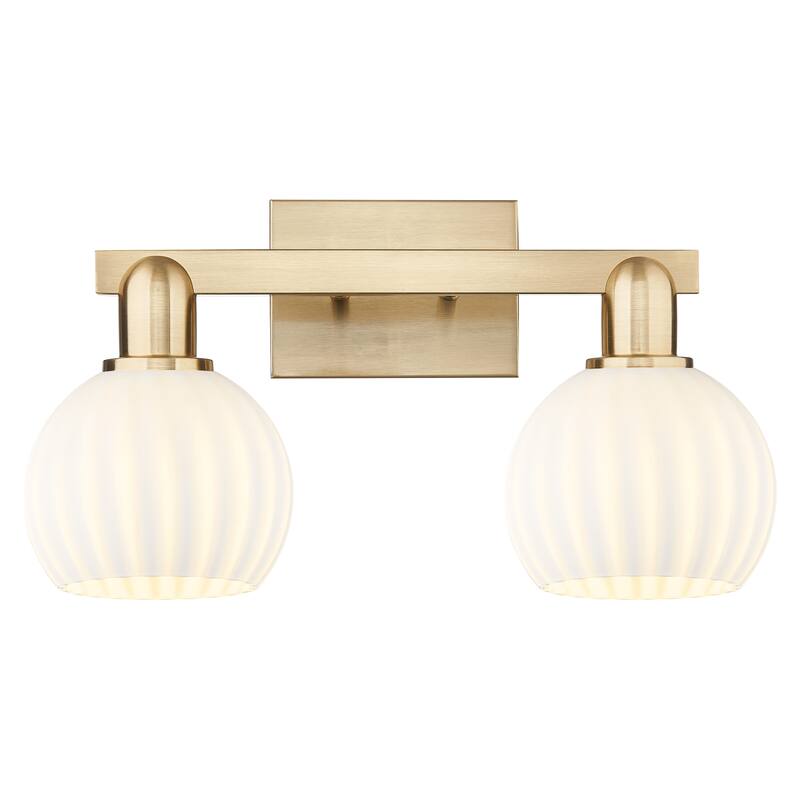 Innovations Lighting Endless Possibilities Arcadia - White Venetian - 2 Light 17" Bath Vanity Light - Champagne Bronze