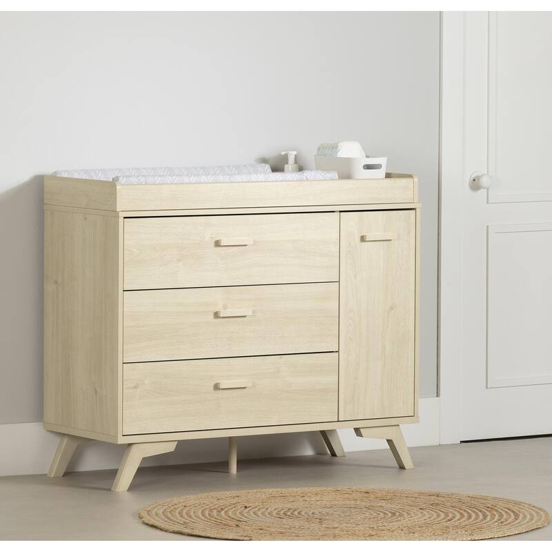 South Shore Milos 3-Drawer Changing Table - Bleached Oak