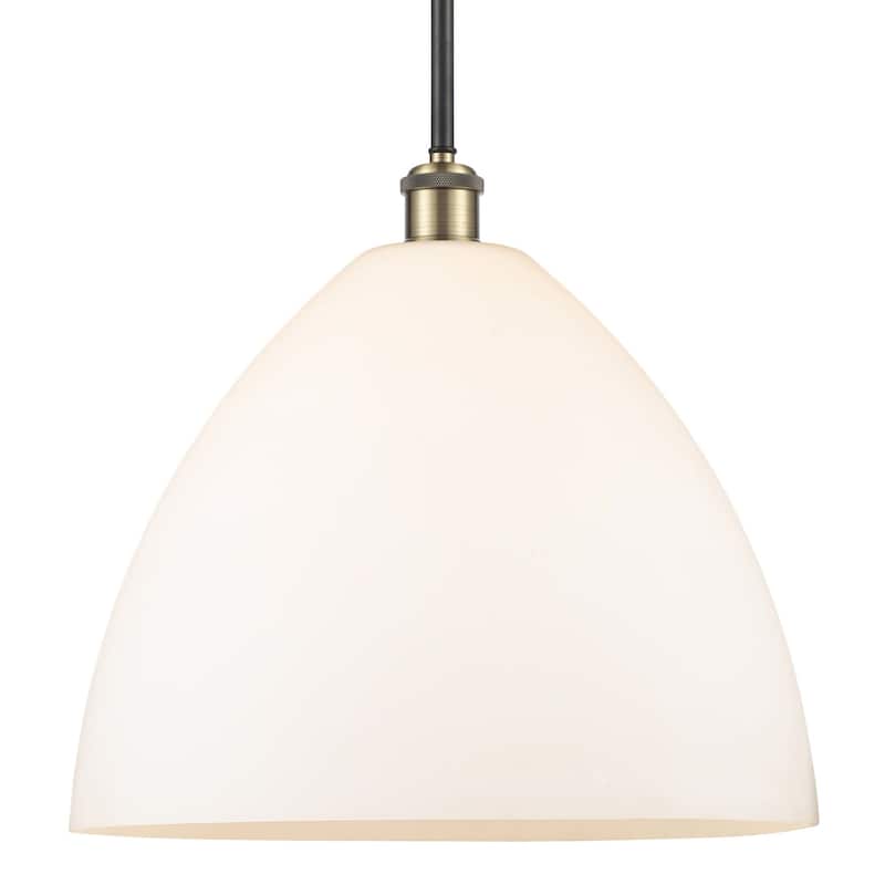 Innovations Lighting 516-1S-17-16 Bristol Pendant Bristol Glass 16" - Black Antique Brass / Matte White