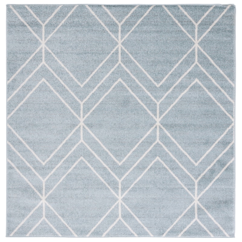 SAFAVIEH Adirondack Juvelina Modern Geometric Rug - 6' Square - Blue/Ivory