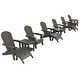 preview thumbnail 55 of 85, Vineyard HIPS Outdoor Folding Eco-Friendly All Weather Seashell Adirondack Chairs (12-Piece Conversation Set)