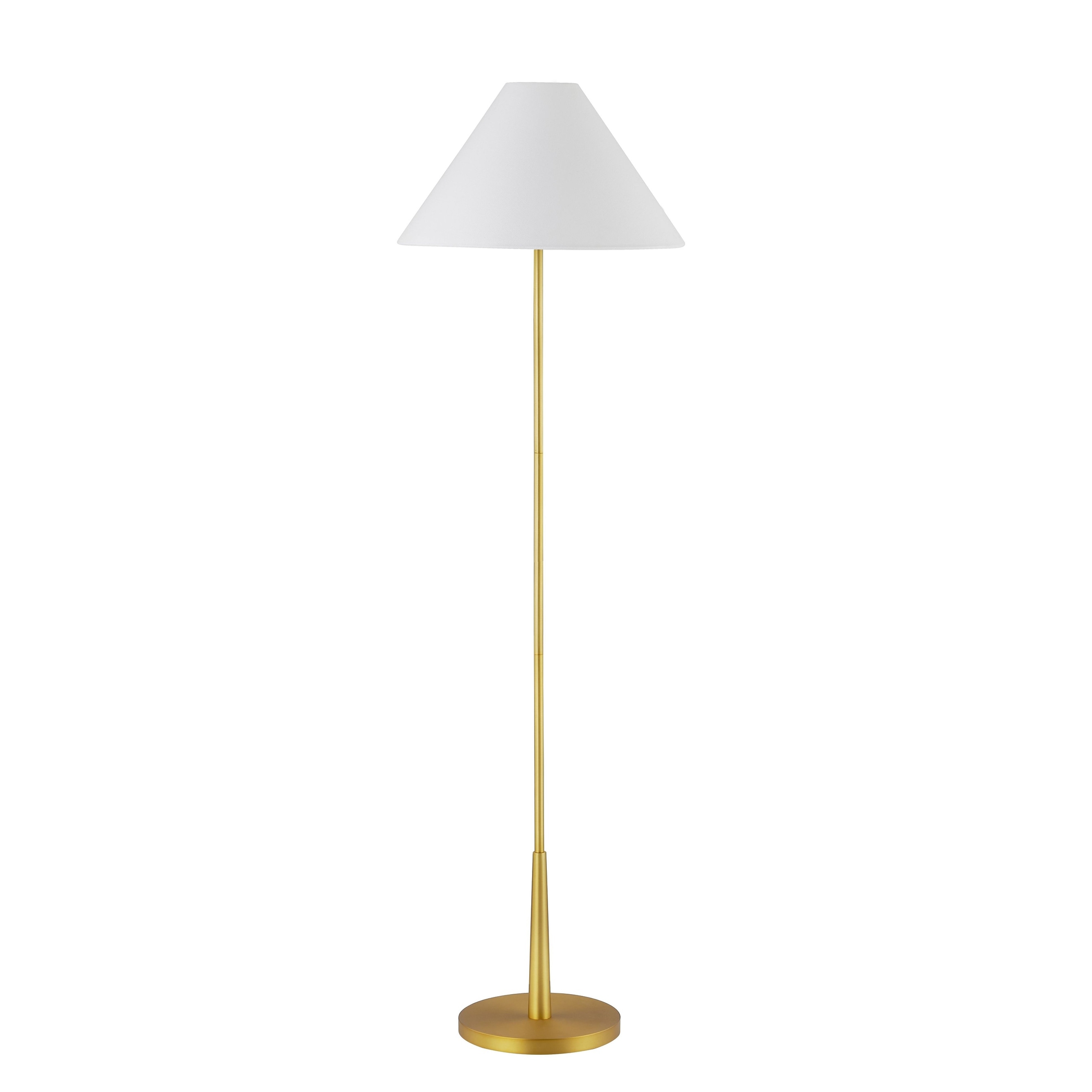 Luca 55" Floor Lamp with Linen Shade, Gold (Set of 2)