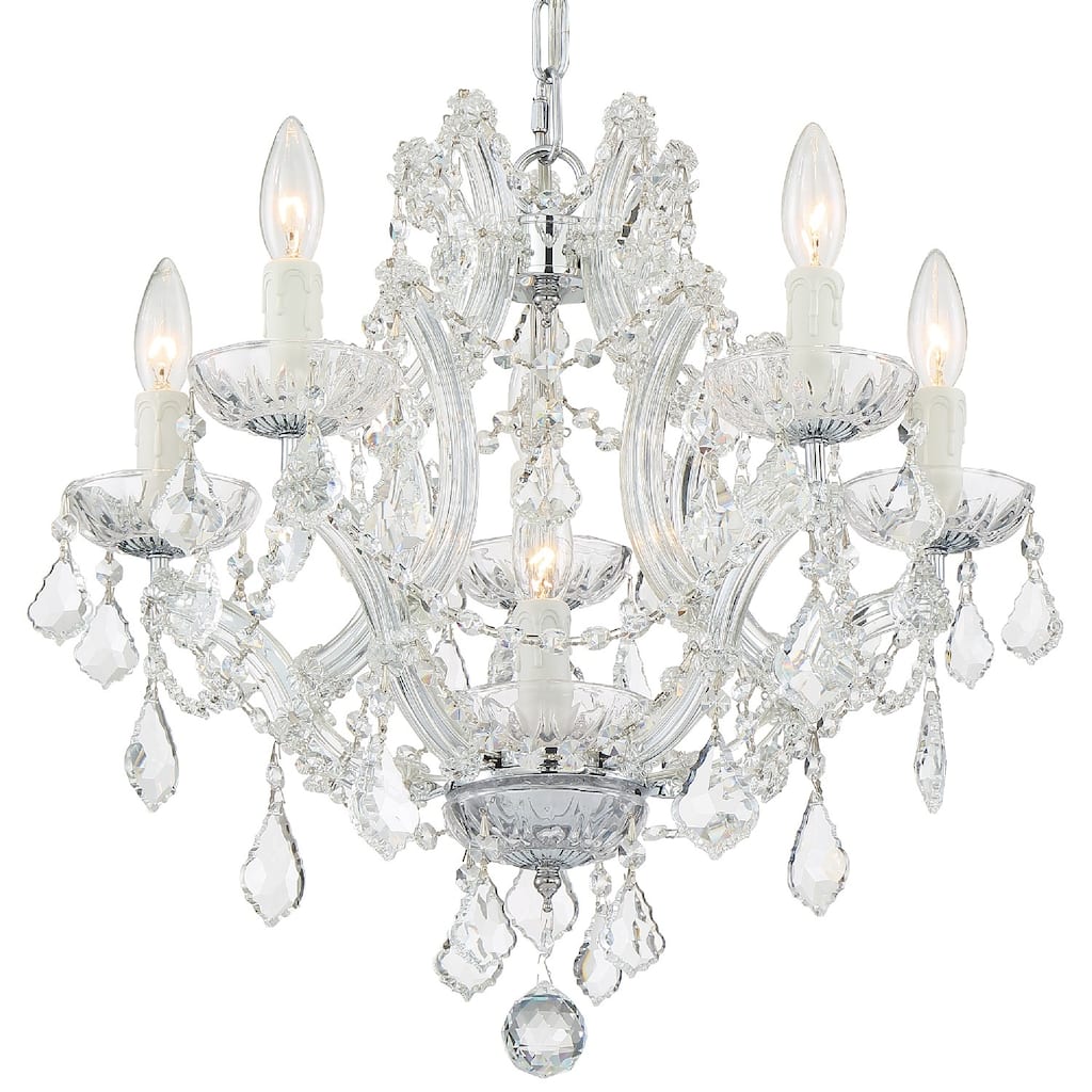 Maria Theresa 6 Light Spectra Crystal Chrome Mini Chandelier - 20'' W x 17'' H