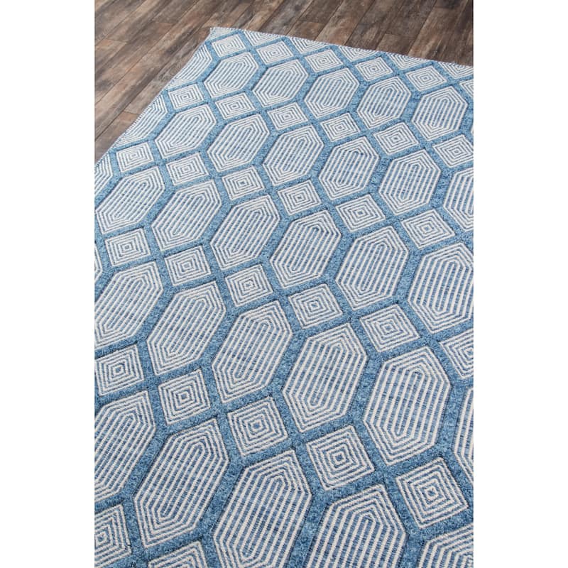 Erin Gates by Momeni Langdon Cambridge Hand Woven Wool Blue Area Rug