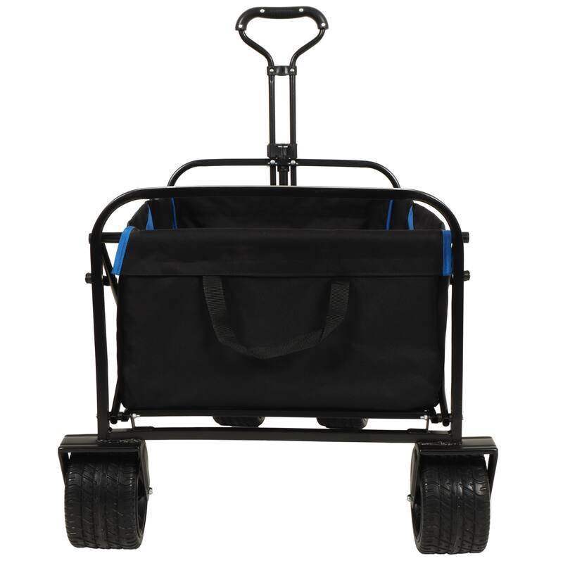 400lbs Collapsible Foldable Wagon Cart, Beach Wagon Utility Cart Utility Wagon Grocery Cart for Camping Shopping Sports