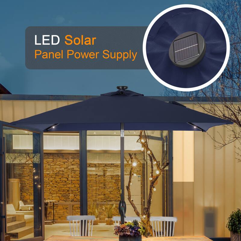 LIVOOSUN 6.5×6.5FT LED Square Patio Umbrella with UPF50+, Tilt Function, and Wind-Resistant Design——Experience Outdoor Comfort