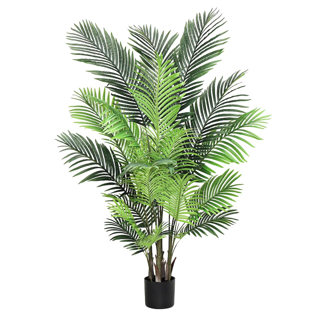5ft Real Touch Areca Palm Tree Plant in Black Pot - 60" H x 36" W x 36" DP