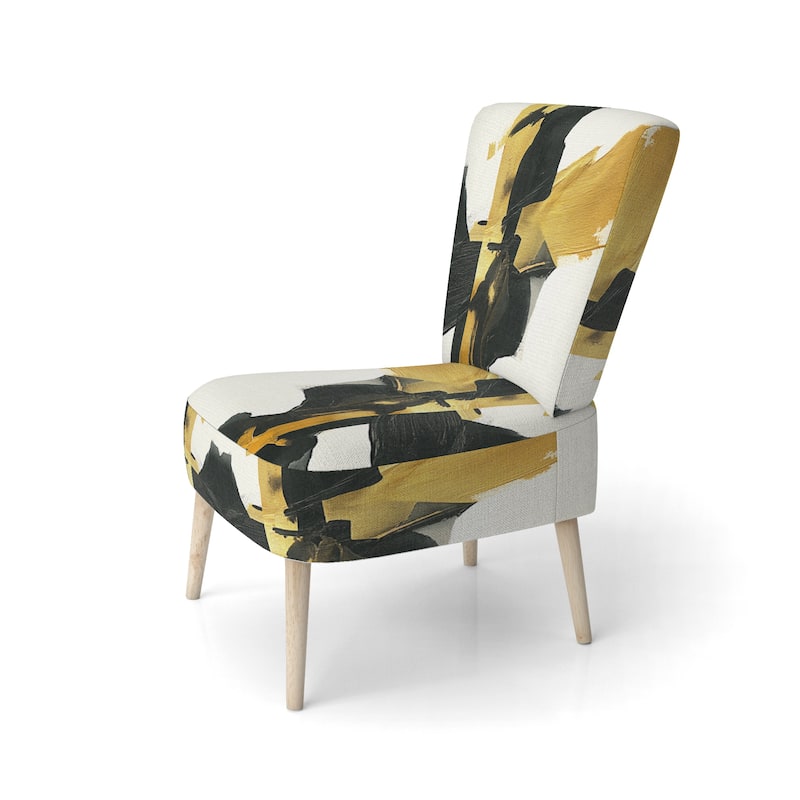 Designart "Geometric Black And Teal IV" Upholstered Abstract Accent Chair - Modern Arm Chair For Bedroom