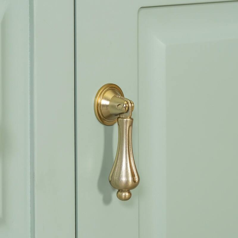 36" Bathroom Vanity with Sink, Freestanding Bathroom Cabinet with Ceramic Basin, Flip Drawer