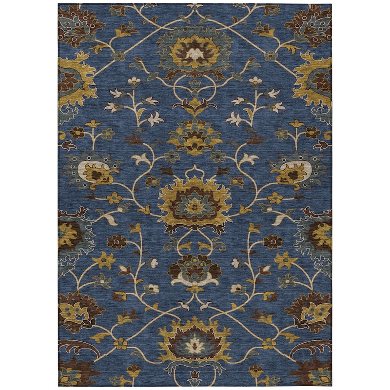 Machine Washable Indoor/ Outdoor Traditional Luna Chantille Rug