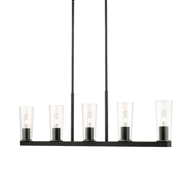 Z-Lite 826-5L Titus 5 Light 44" Wide Linear Chandelier - Matte Black
