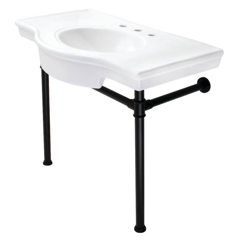 Kingston Brass Tazatina 57" Clawfoot Cast Iron Soaking Tub with - White / Oil Rubbed Bronze
