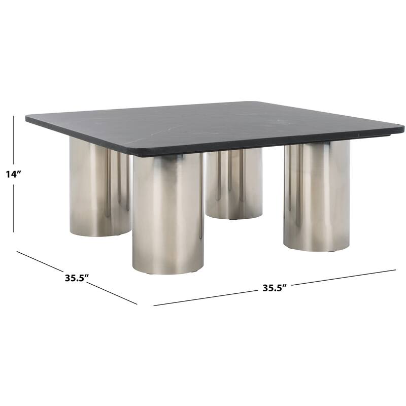 SAFAVIEH Couture Belynda Marble Top Coffee Table - 36"W x 36"D x 14"H