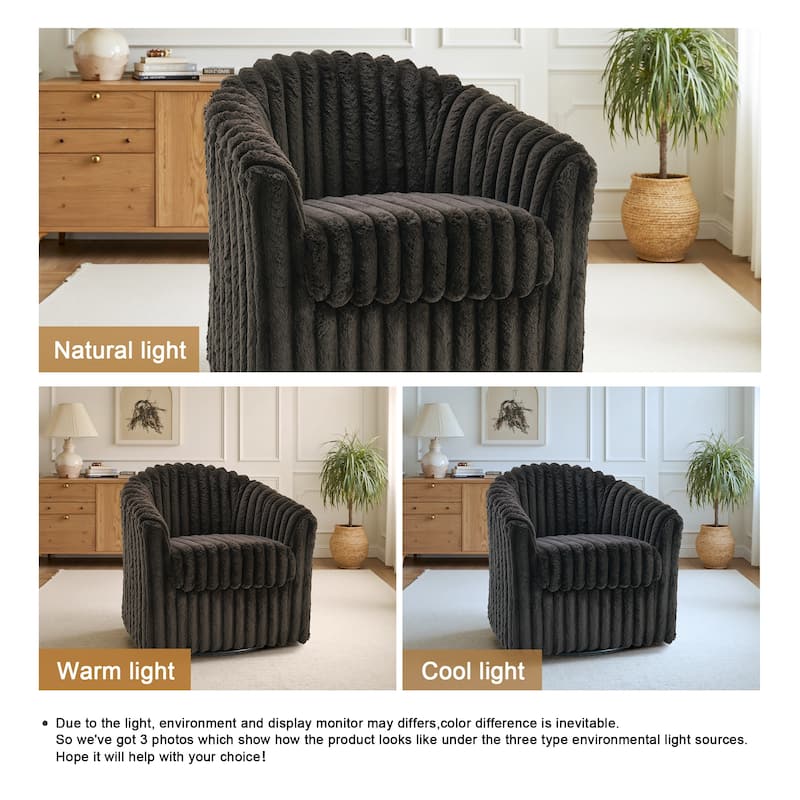 Modern Cotton Flannel Swivel Accent Chair Plush Barral Chair