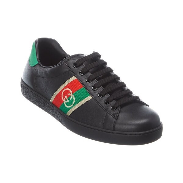 Gucci Ace Interlocking G Leather Sneaker - Overstock - 33424170