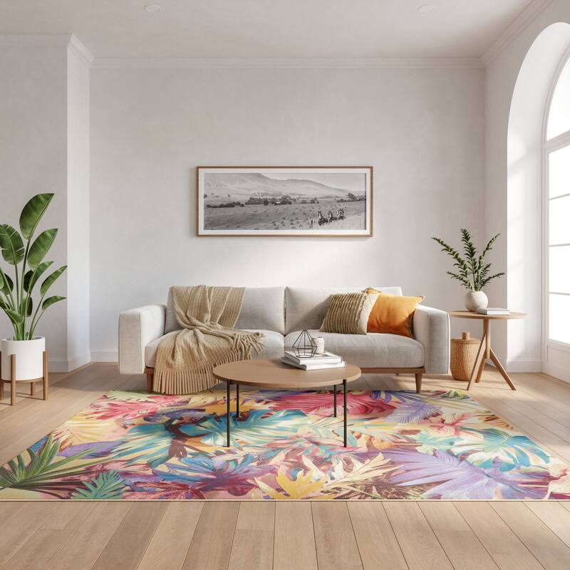 Nourison Color Splash Indoor/Outdoor Multicolored Nature Area Rug