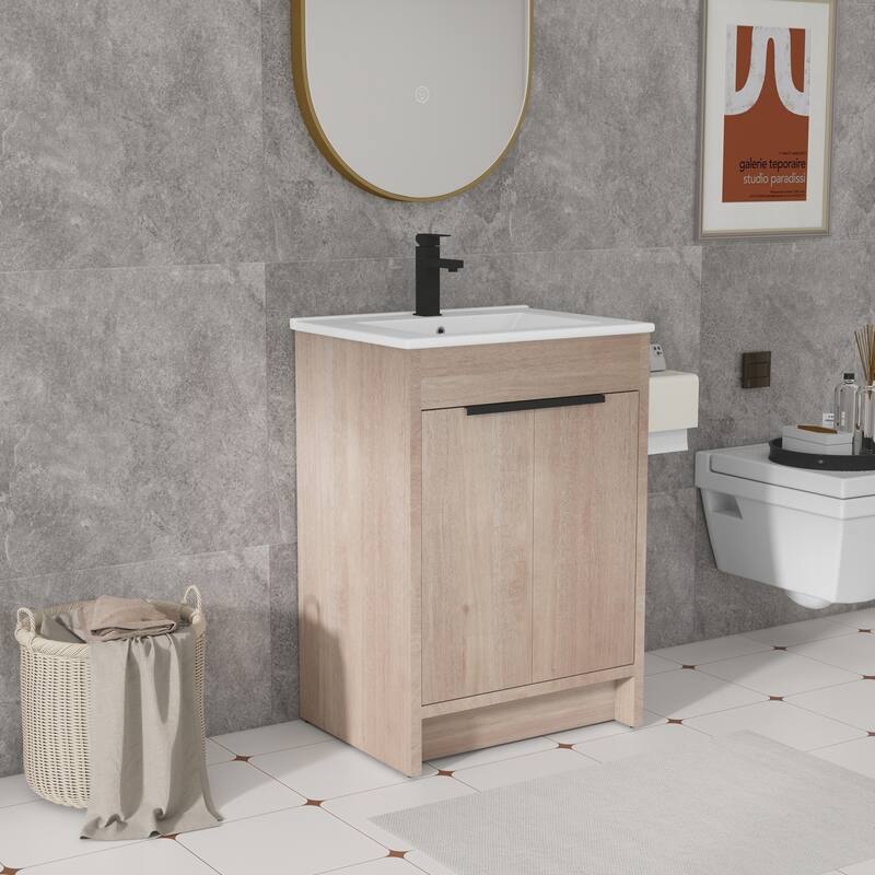 24" Bathroom Vanity with Ceramic Sink