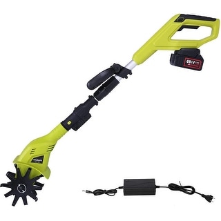 20V Cordless Electric Garden Tiller/Cultivator and Charger -Chartreuse - width: 4.0"; Depth: 6",
