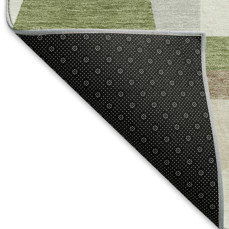Machine Washable Indoor/ Outdoor Contemporry Mosaic Chantille Rug