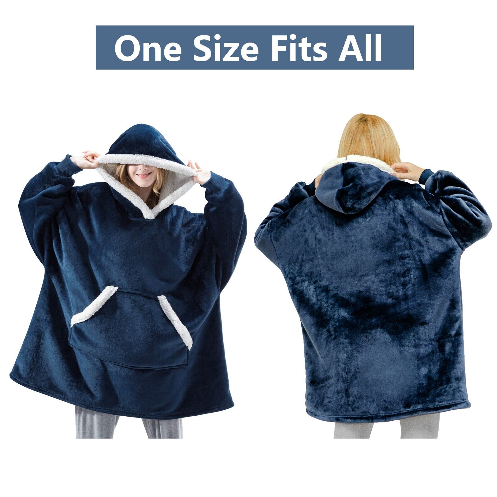 Oversized Reversible Wearable Blanket Hoodie Burgundy