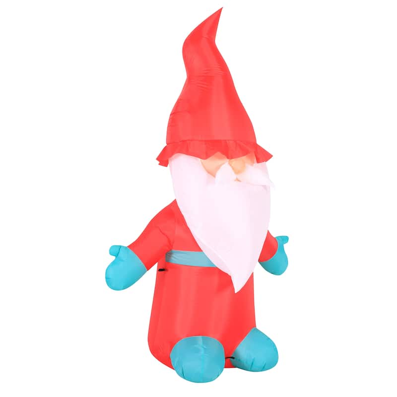 Occasions Airflowz Inflatable Christmas Gnome, 6 ft Tall, Red
