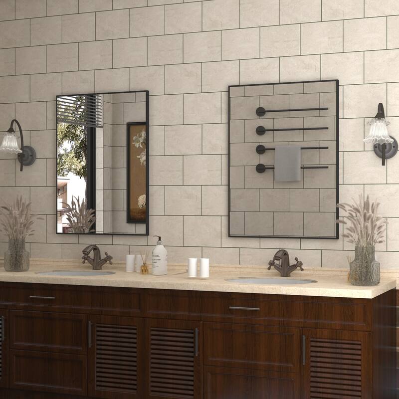 QuivaraView Wall Mounted Aluminum Frame Bathroom Vanity Mirror