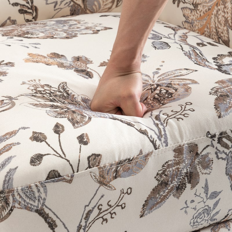 UIXE Roderich Farmhouse Floral Print Push Back Recliner Chair