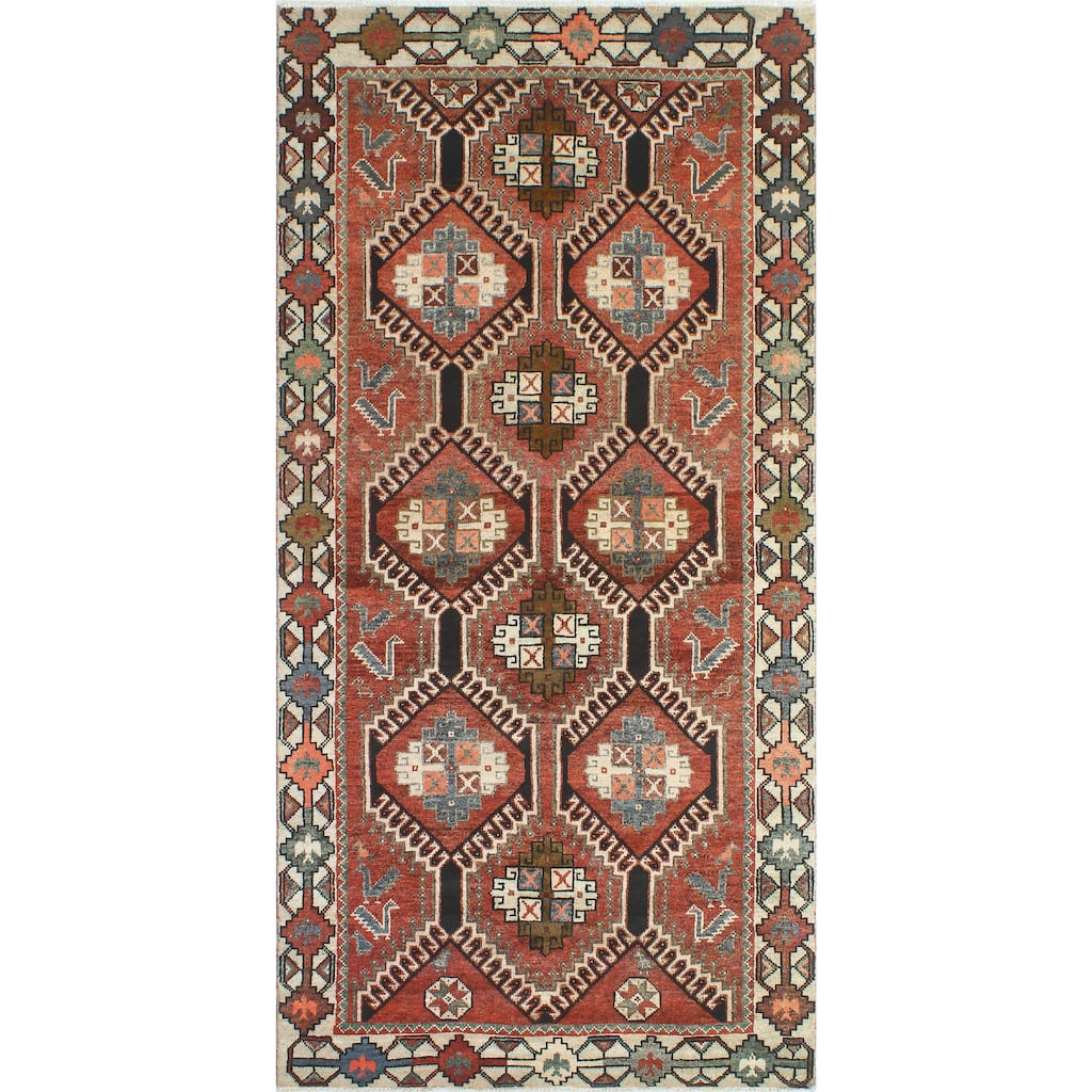 Fine Vintage Distressed Kaydence Rose/Ivory Runner - 4'10" x 9'9"