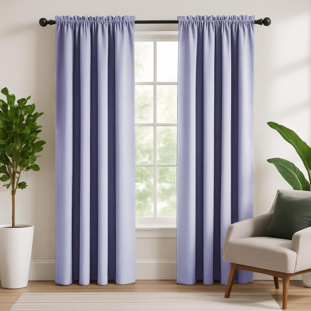 Deconovo 2-Pack Thermal Room Darkening Rod Pocket Curtains