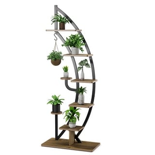 MeshWorks © 3 Tier Plant Shelving with Wood Top