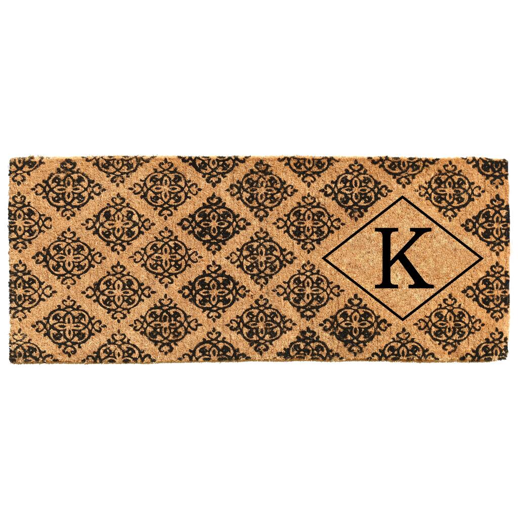 Calloway Mills Regency Monogram Doormat 18" x 46" x 1.5" (Letter K) - 18 x 46 in