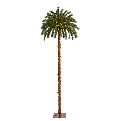6' Christmas Palm Tree with 200 Warm White LED Lights - Green