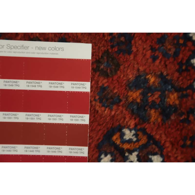 Hand Knotted Oriental 100% Wool Carpet Traditional Tribal Oranges & Rust Shiraz Area Rug - 10' 5'' X 7' 3''