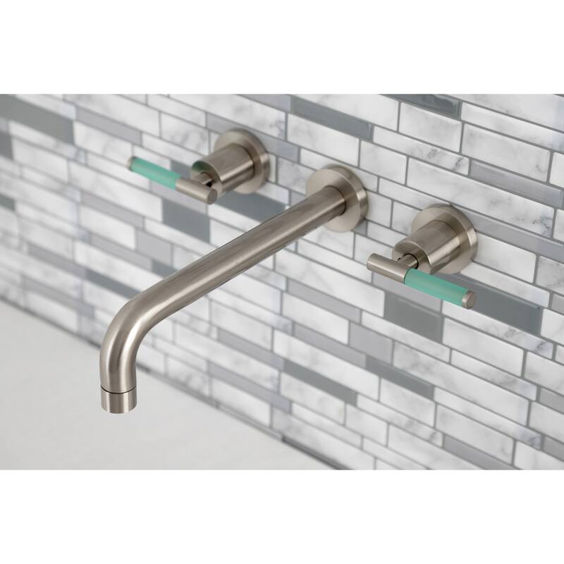 Kaiser Two-Handle Wall Mount Tub Faucet in Polished Brass