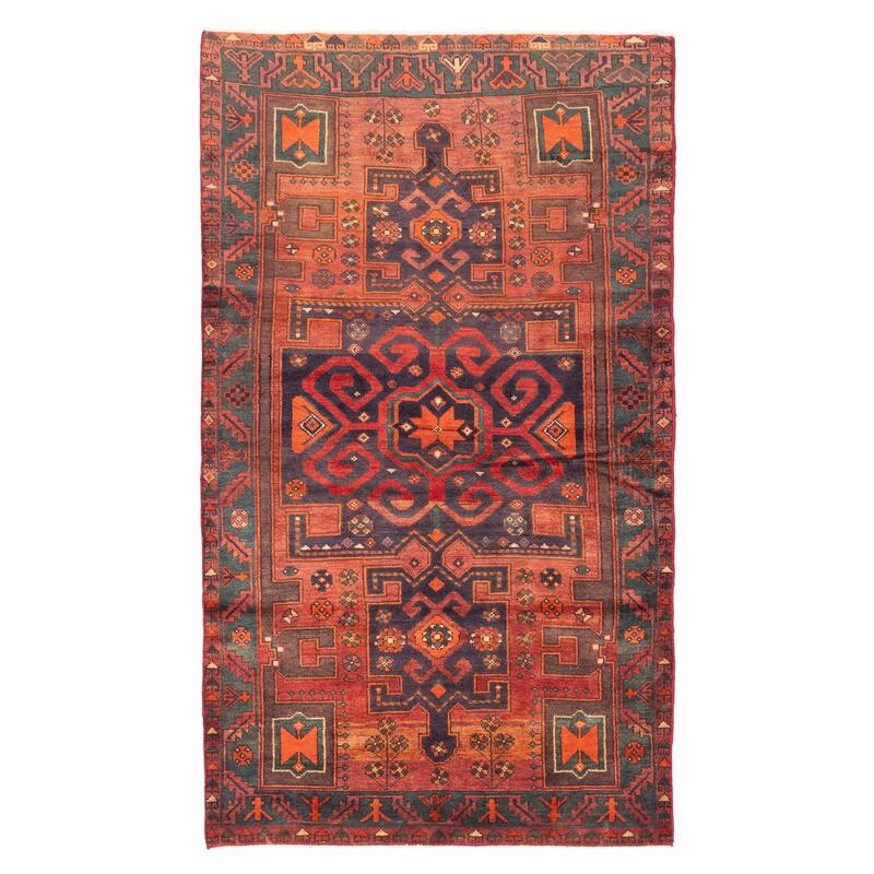 ECARPETGALLERY Hand-knotted Melis Vintage Red Wool Rug - 4'8 x 8'2