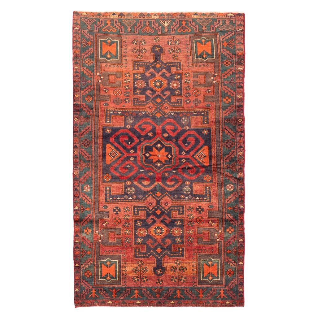 ECARPETGALLERY Hand-knotted Melis Vintage Red Wool Rug - 4'8 x 8'2