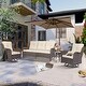 preview thumbnail 14 of 78, High Back Brown Wicker Outdoor Patio Conversation Sets with Swivel Chairs